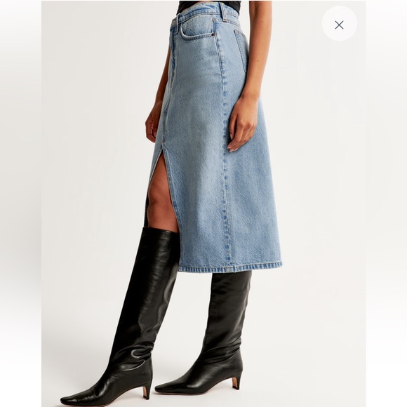 NWT Abercrombie Midi Denim Skirt - Picture 2 of 3
